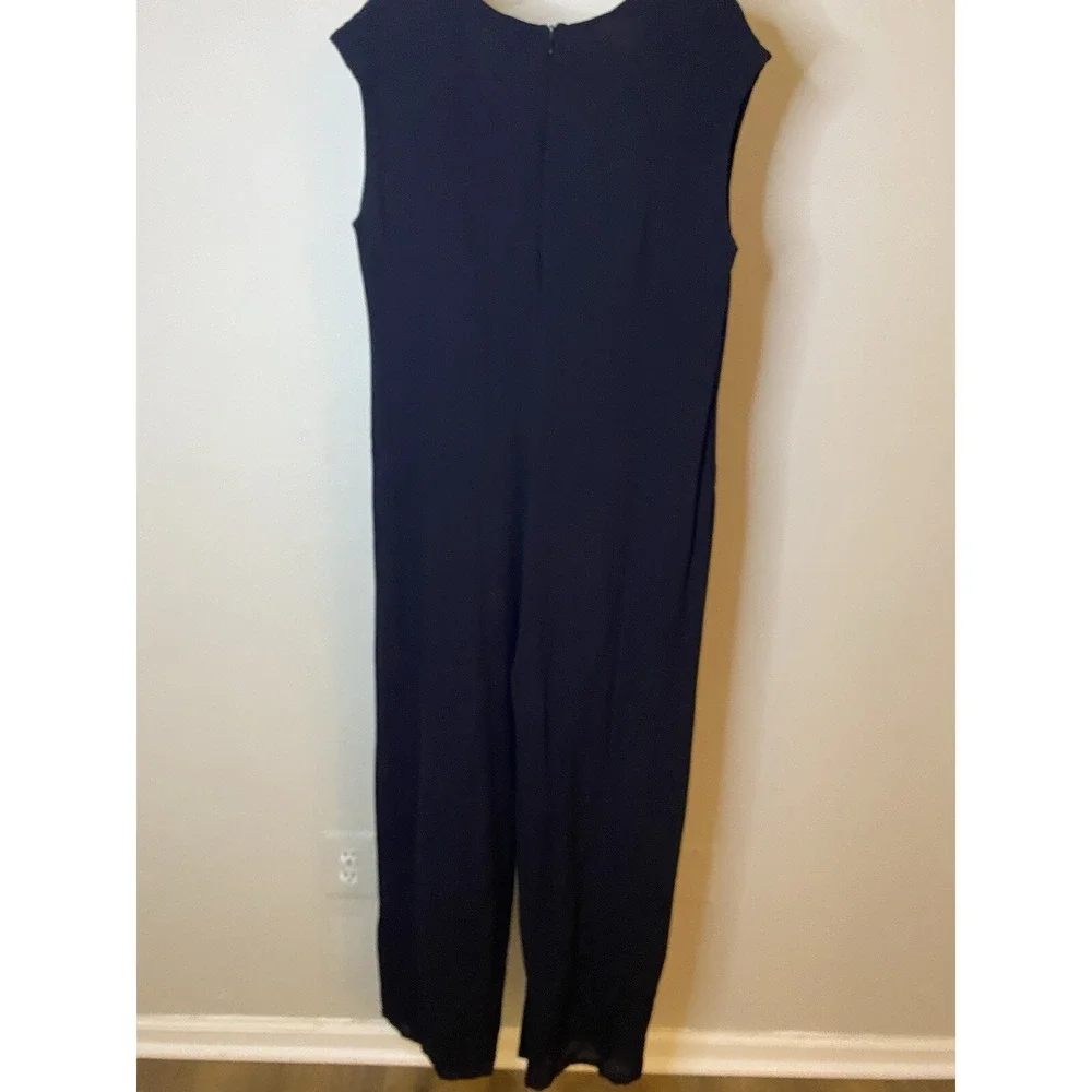 NWT Standard James Perse Black Crepe V Neck Jumpsuit Size‎ 3 L